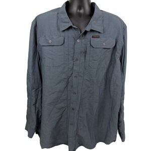 Wrangler ATG Mens 3XT Gray Long Sleeve Button Down Outdoor Hiking Shirt Vented